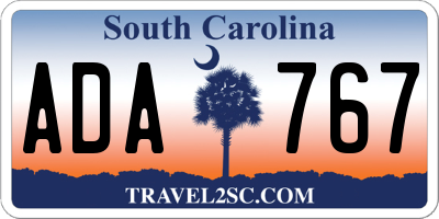 SC license plate ADA767