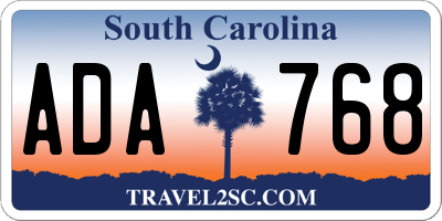 SC license plate ADA768