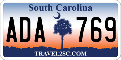 SC license plate ADA769