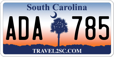 SC license plate ADA785