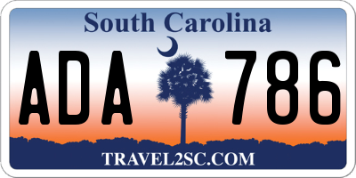 SC license plate ADA786