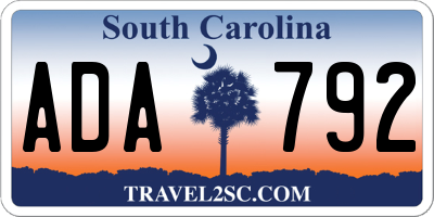 SC license plate ADA792