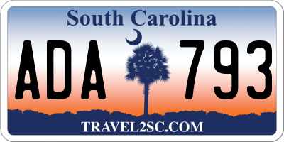 SC license plate ADA793