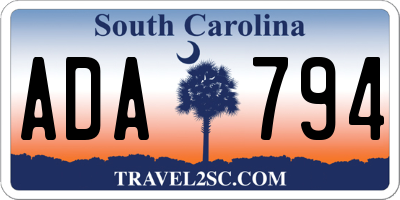 SC license plate ADA794