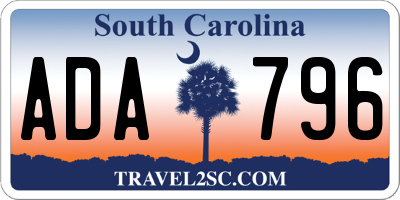 SC license plate ADA796