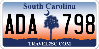 SC license plate ADA798