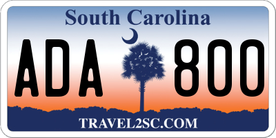 SC license plate ADA800