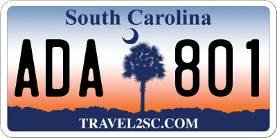 SC license plate ADA801