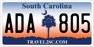 SC license plate ADA805