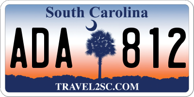 SC license plate ADA812