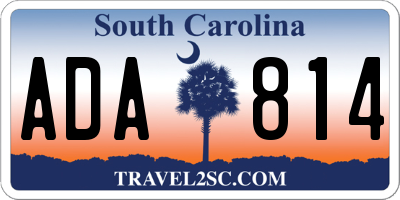 SC license plate ADA814