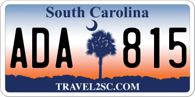 SC license plate ADA815