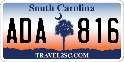 SC license plate ADA816