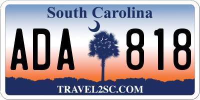 SC license plate ADA818