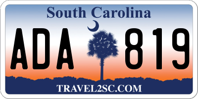 SC license plate ADA819