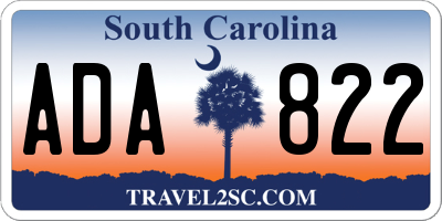 SC license plate ADA822