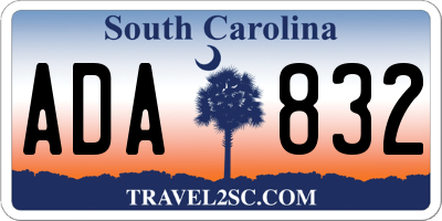 SC license plate ADA832
