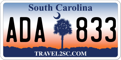 SC license plate ADA833