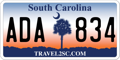 SC license plate ADA834