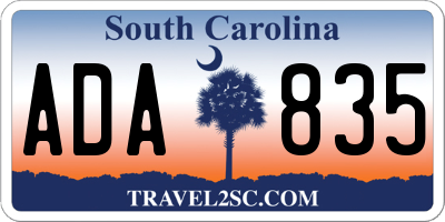 SC license plate ADA835
