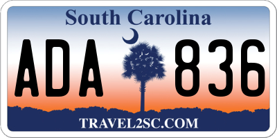 SC license plate ADA836