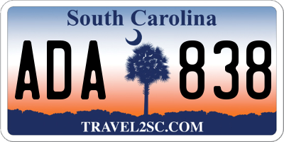 SC license plate ADA838