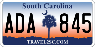 SC license plate ADA845