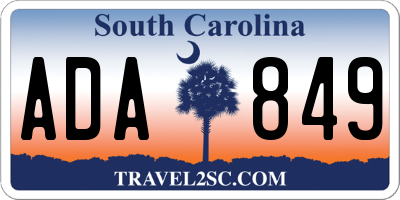 SC license plate ADA849