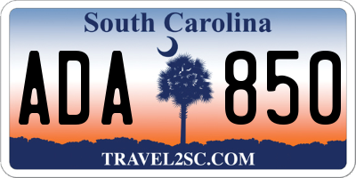 SC license plate ADA850