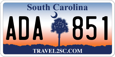 SC license plate ADA851