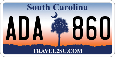 SC license plate ADA860