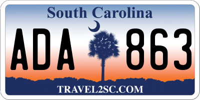 SC license plate ADA863