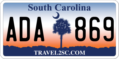 SC license plate ADA869