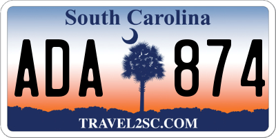 SC license plate ADA874