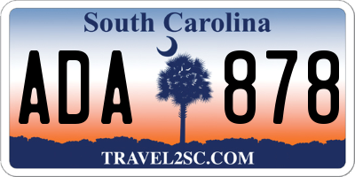 SC license plate ADA878