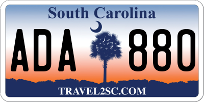 SC license plate ADA880