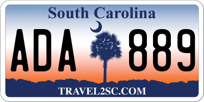 SC license plate ADA889