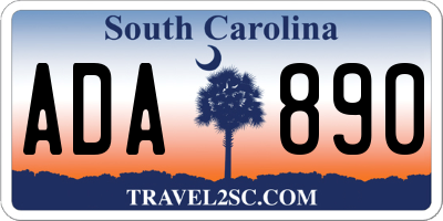 SC license plate ADA890