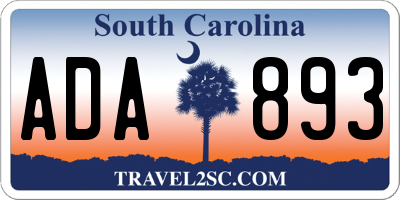 SC license plate ADA893