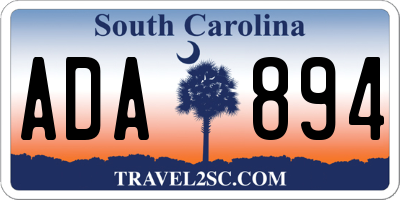 SC license plate ADA894