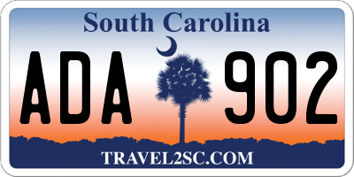 SC license plate ADA902