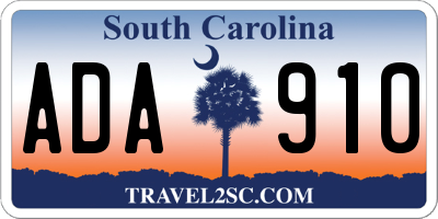 SC license plate ADA910