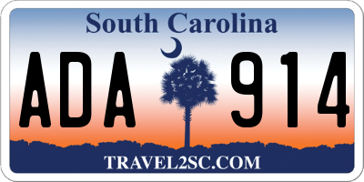 SC license plate ADA914