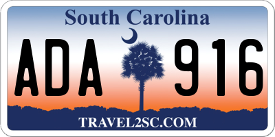 SC license plate ADA916