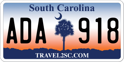 SC license plate ADA918