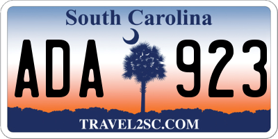 SC license plate ADA923