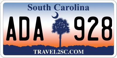 SC license plate ADA928