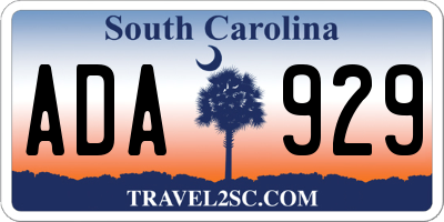 SC license plate ADA929
