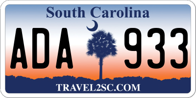 SC license plate ADA933