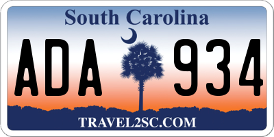 SC license plate ADA934